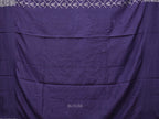 Dark Blue Cut Work Tussar Cotton Handloom Saree with All Over Jamdani Style Design - Global Threads | Grocsy