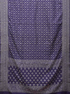 Dark Blue Cut Work Tussar Cotton Handloom Saree with All Over Jamdani Style Design - Global Threads | Grocsy