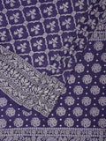 Dark Blue Cut Work Tussar Cotton Handloom Saree with All Over Jamdani Style Design - Global Threads | Grocsy