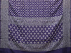 Dark Blue Cut Work Tussar Cotton Handloom Saree with All Over Jamdani Style Design - Global Threads | Grocsy