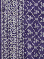 Dark Blue Cut Work Tussar Cotton Handloom Saree with All Over Jamdani Style Design - Global Threads | Grocsy