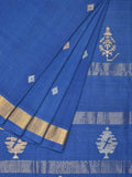 Dark Blue Uppada Cotton Handloom Saree with Assorted Buta Pallu Design - Global Threads | Grocsy