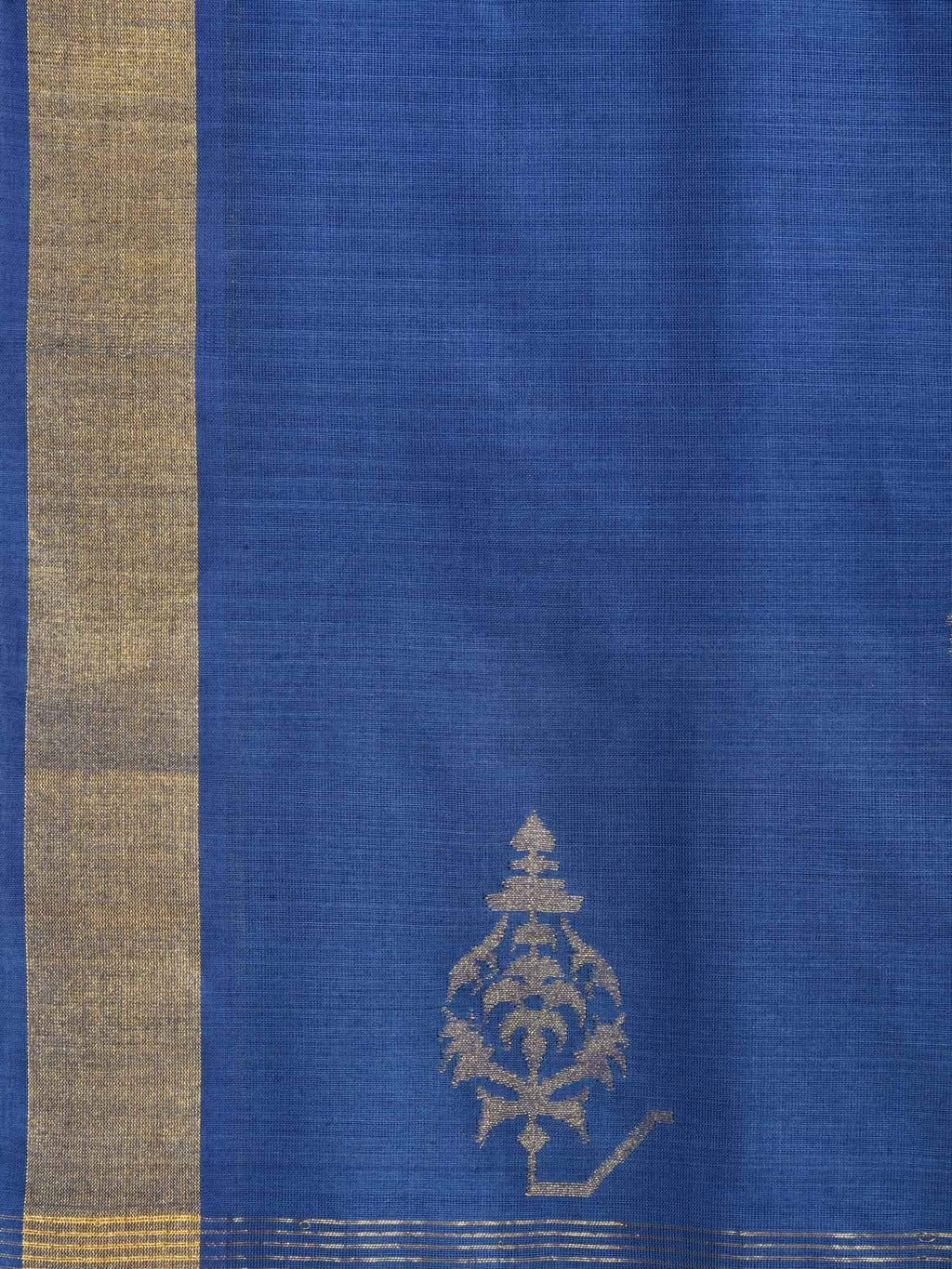 Dark Blue Uppada Cotton Handloom Saree with Assorted Buta Pallu Design - Global Threads | Grocsy