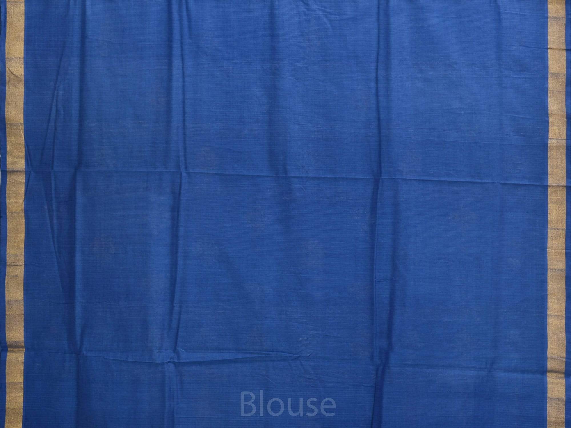 Dark Blue Uppada Cotton Handloom Saree with Assorted Buta Pallu Design - Global Threads | Grocsy