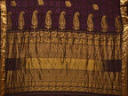 Dark Brown Bandhani Kanchipuram Silk Handloom Saree with Mango Pallu Design - Global Threads | Grocsy