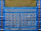 Dark Green and Blue Gadwal Cotton Plain Saree with Checks and Pallu Design No Blouse - Global Threads | Grocsy