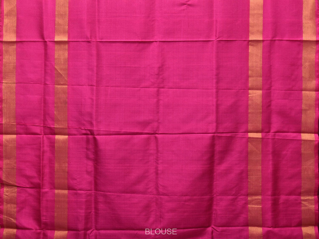 Dark Green and Purple Uppada Silk Handloom Saree with Checks and Body Buta Design - Global Threads | Grocsy