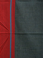 Dark Green ilkal Cotton Handloom Saree with Checks and Ganga-Jamuna Border Design No Blouse - Global Threads | Grocsy