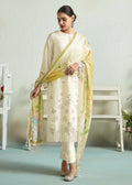 Off White Pure Muslin Resham Embroidered Salwar Suit - Emponline | Grocsy