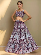 Tulsi Art Dazzling Wine Sequins Net Engagement Wear Lehenga Choli | Grocsy