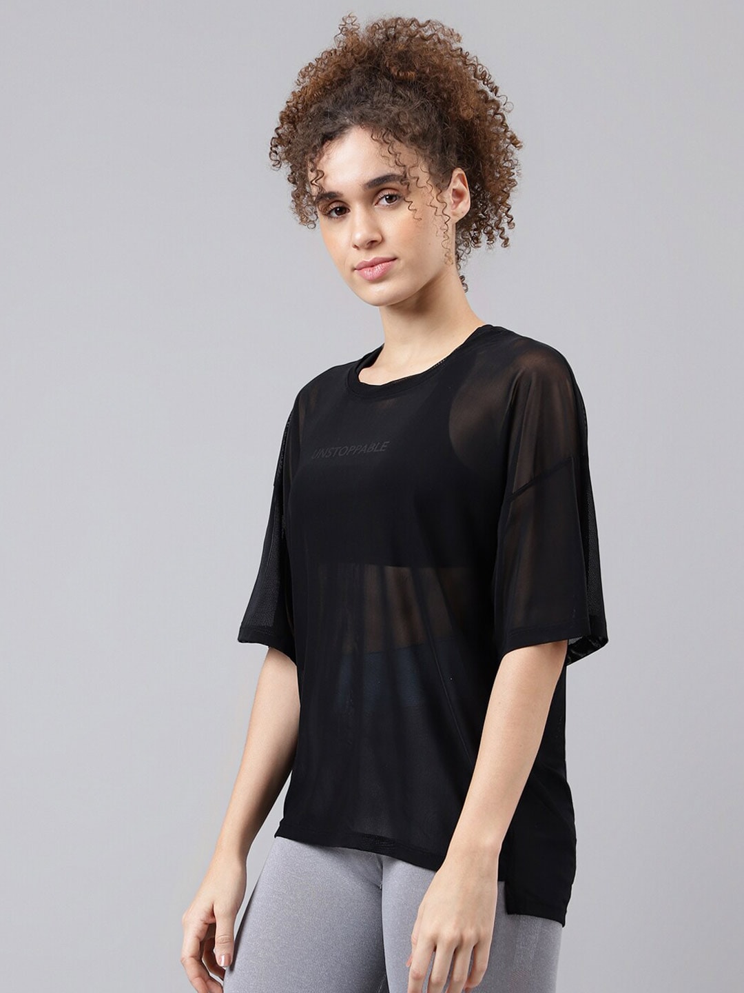MKH Typography Printed Relaxed Fit Sheer Dri-FIT T-shirt | Grocsy