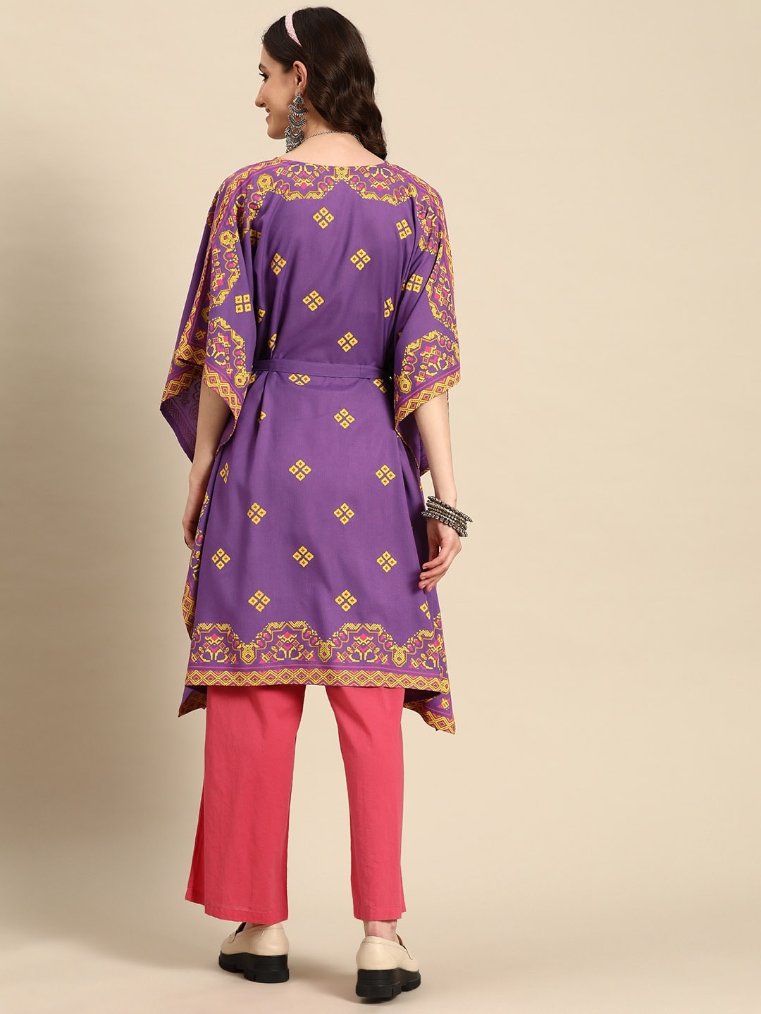 Sangria Women Ethnic Motifs Printed Kaftan Kurta | Grocsy