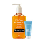 Neutrogena Monsoon Bestseller Duo - Oil-Free Acne Wash + Face Moisturizer For Supercharged Hydration | Grocsy