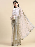 kasee Floral Embroidered Sequinned Net Saree | Grocsy