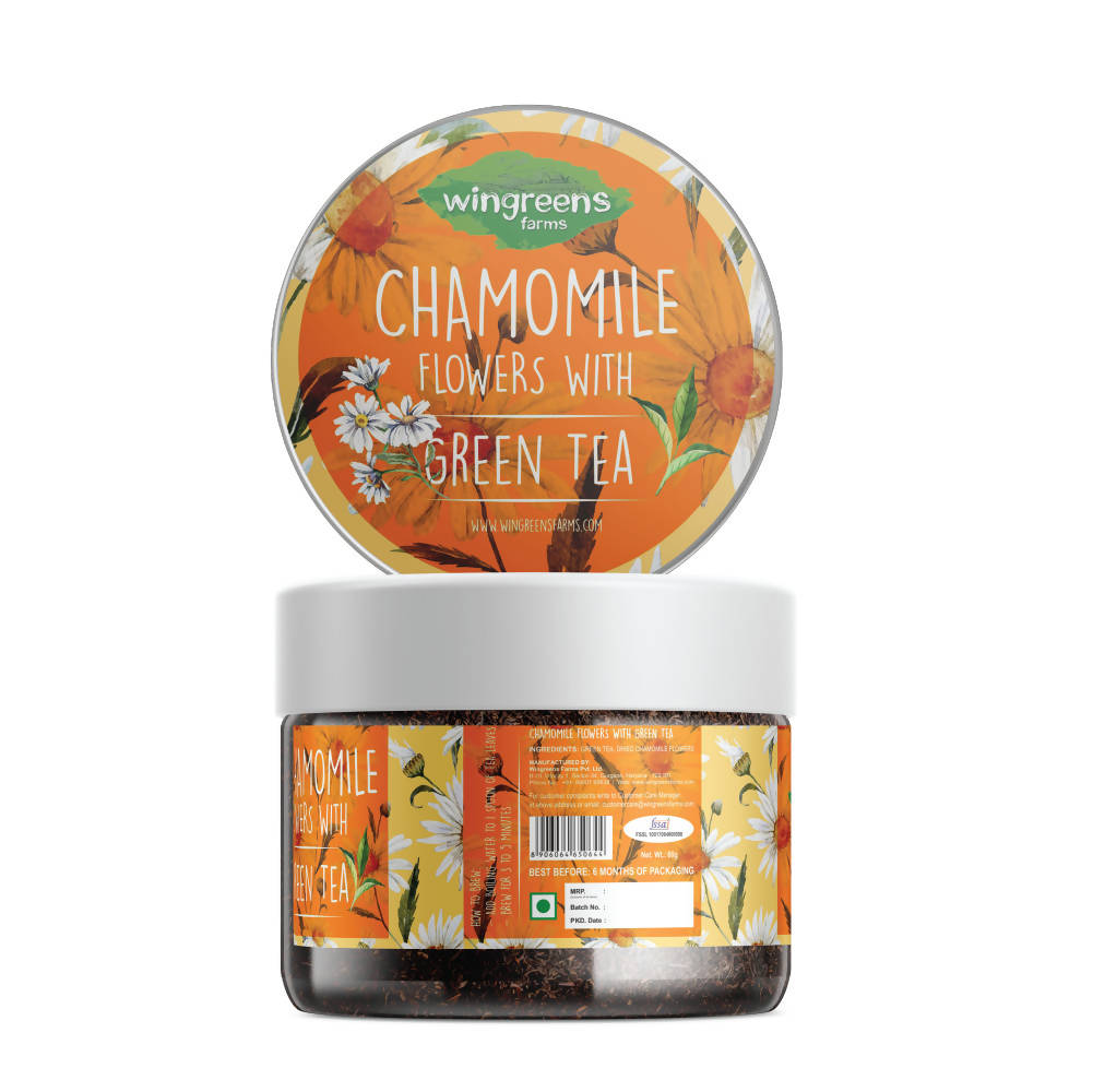 Wingreens Farms Chamomile Flowers With Green Tea | Grocsy