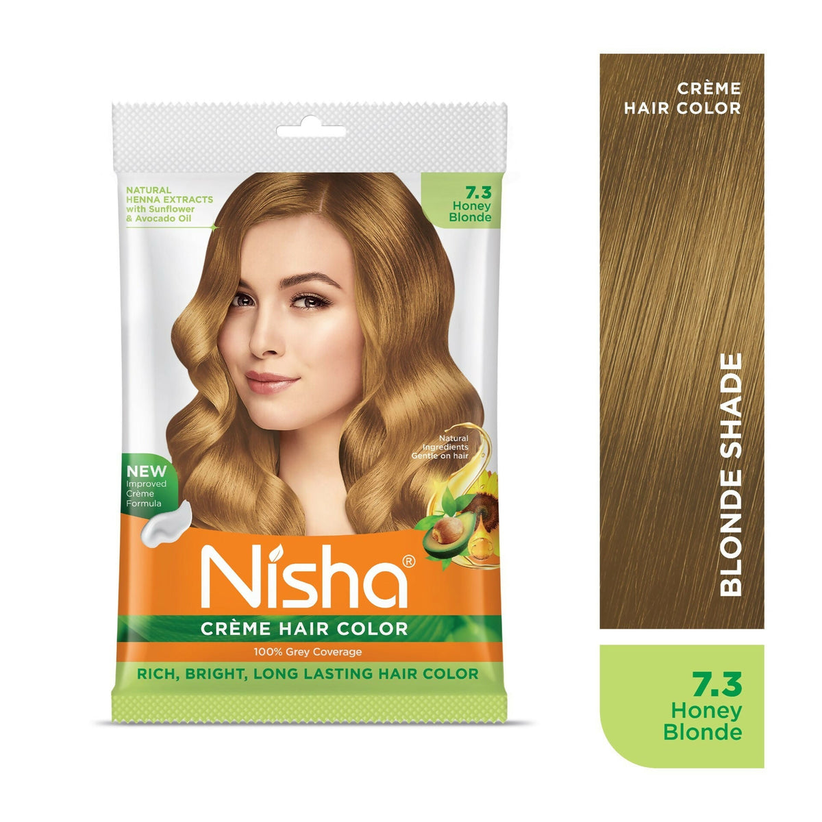Nisha Creme Hair Color for Women - Honey Blonde | Grocsy