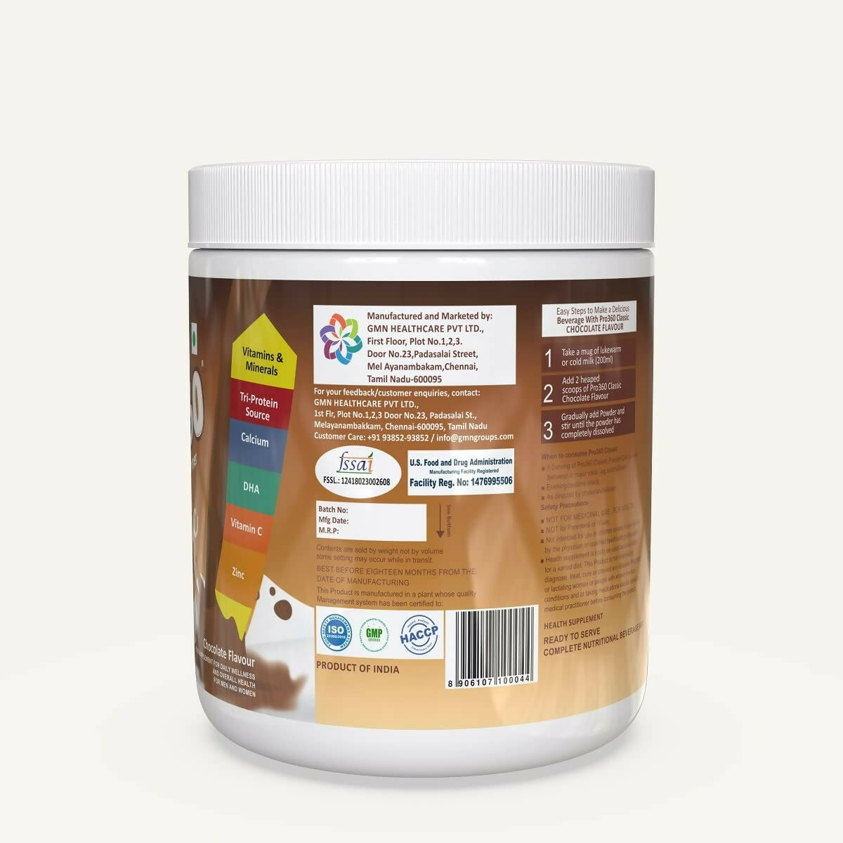 Pro360 Classic Daily Wellness Nutritional Protein Health Drink Supplement Powder | Grocsy