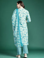 Indo Era Floral Printed Kurta with Trousers & Dupatta | Grocsy