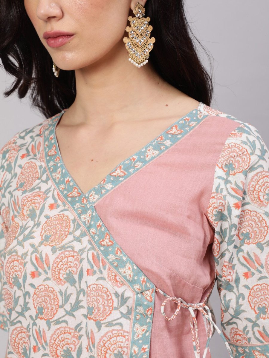 Aks Ethnic Motifs Printed A-line Layered Kurta | Grocsy