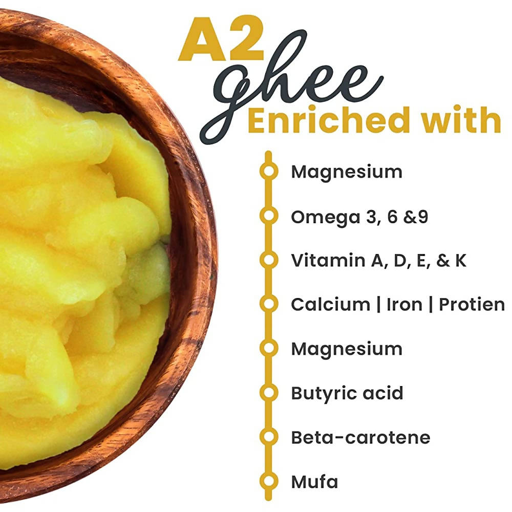 Divya Kamdhenu A2 Pure Desi Gir Cow Ghee | Cultured Ghee - Traditional Bilona Method | Pure A2 Ghee | Indian Organic A2 Cow Ghee | Grocsy