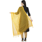 A R Silk Cotton Square Regular Dupatta Yellow Color Dupatta or Chunni | Grocsy