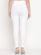 TAG 7 Women Yellow & White Pack of 2 Straight Fit Ankle-Length Leggings | Grocsy