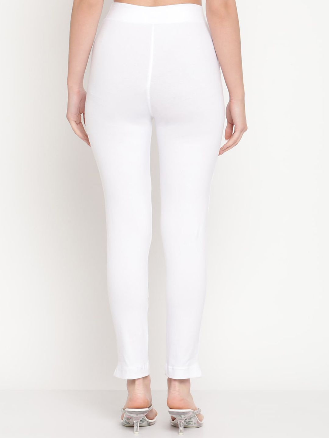 TAG 7 Women Yellow & White Pack of 2 Straight Fit Ankle-Length Leggings | Grocsy
