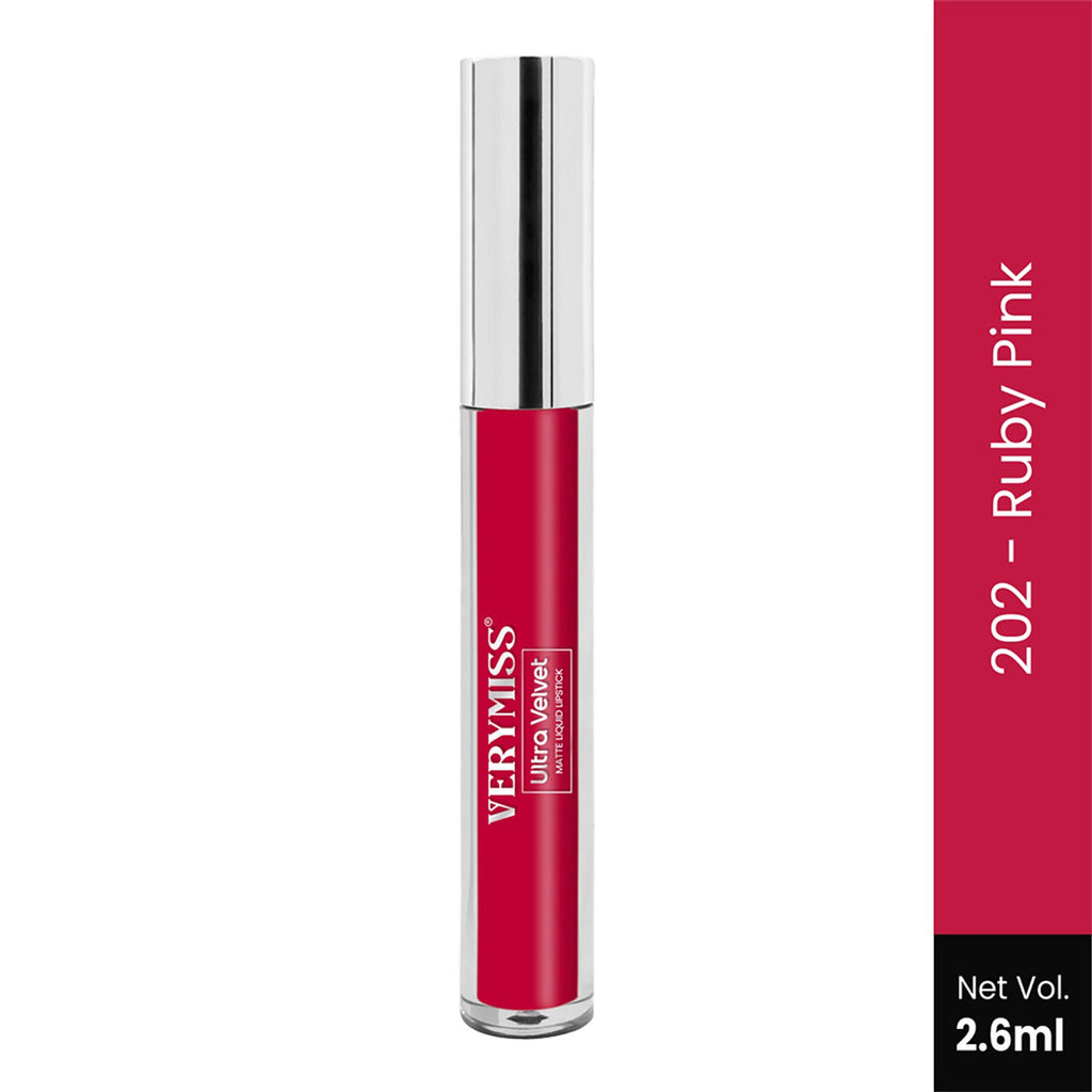 VERYMISS Ultra Velvet Matte Liquid Lipstick - 202 Ruby Pink | Grocsy