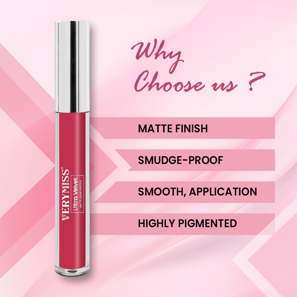 VERYMISS Set Of 4 Long Stay Velvet Matte Non Transfer Lip Color Combo 3 | Grocsy