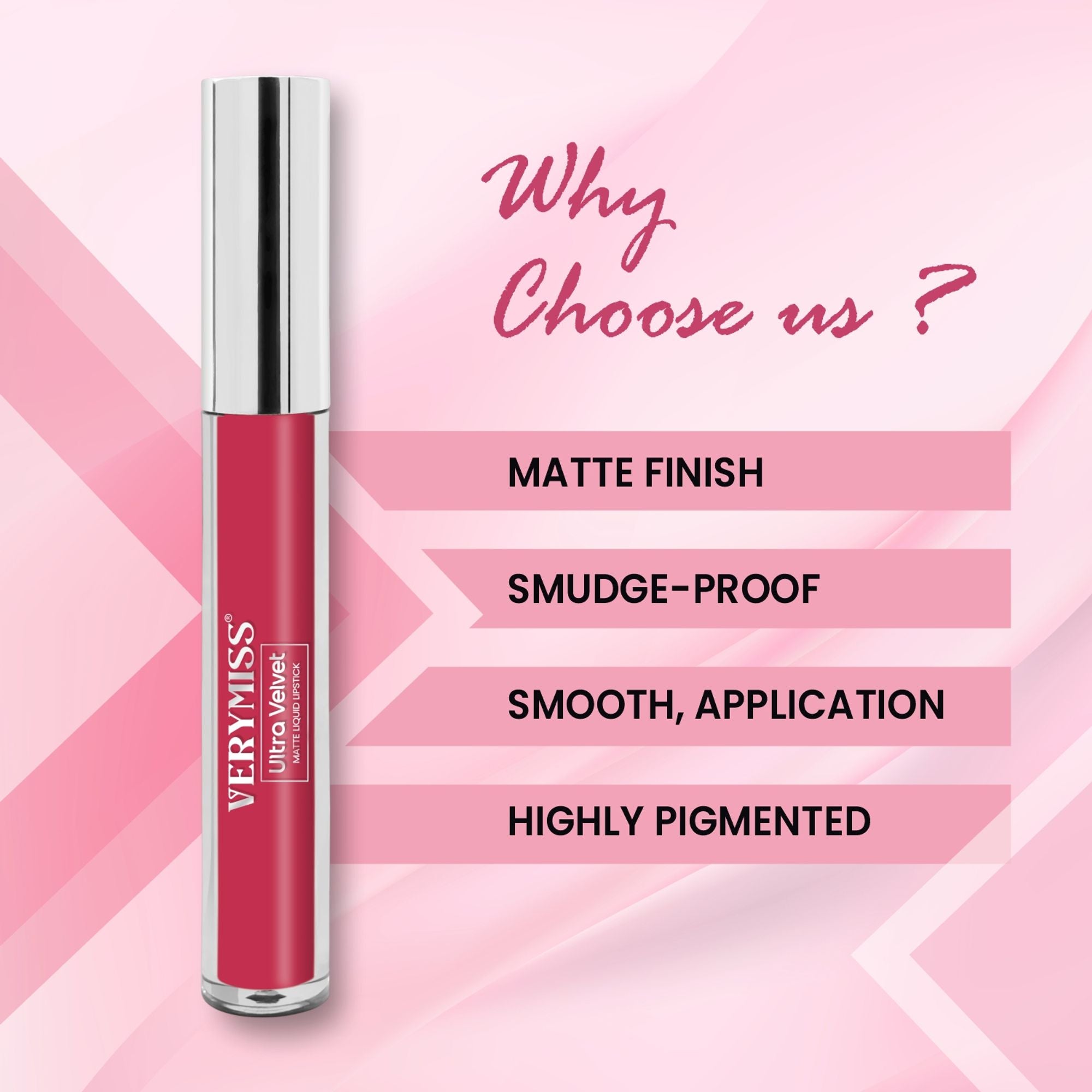 VERYMISS Set Of 4 Long Stay Velvet Matte Non Transfer Lip Color Combo 3 | Grocsy