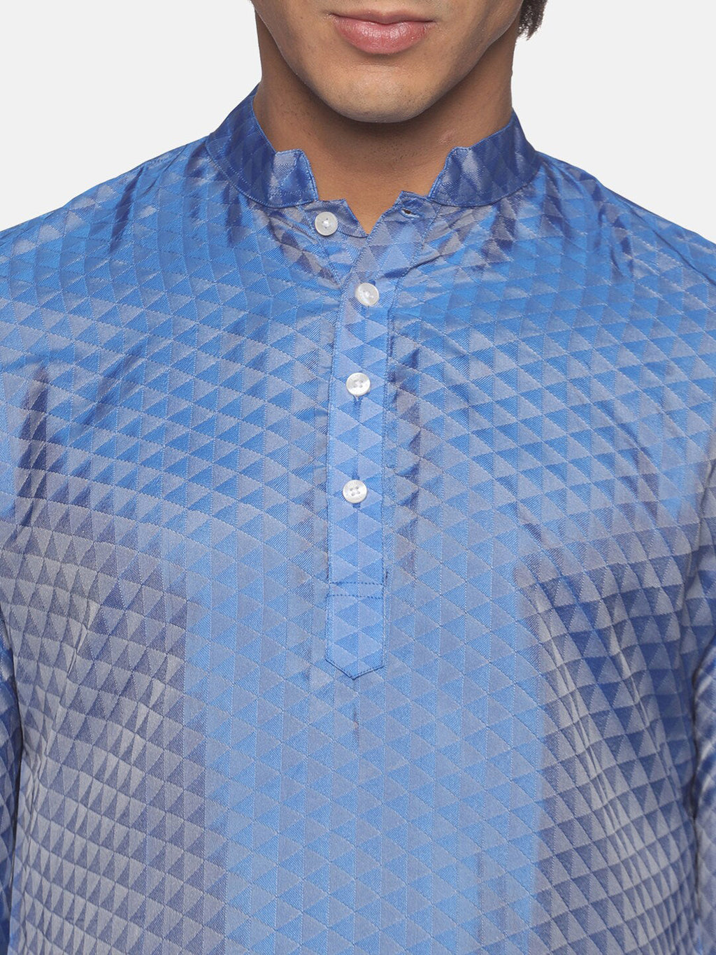 Sethukrishna Men Blue Printed Kurta with Pyjamas | Grocsy