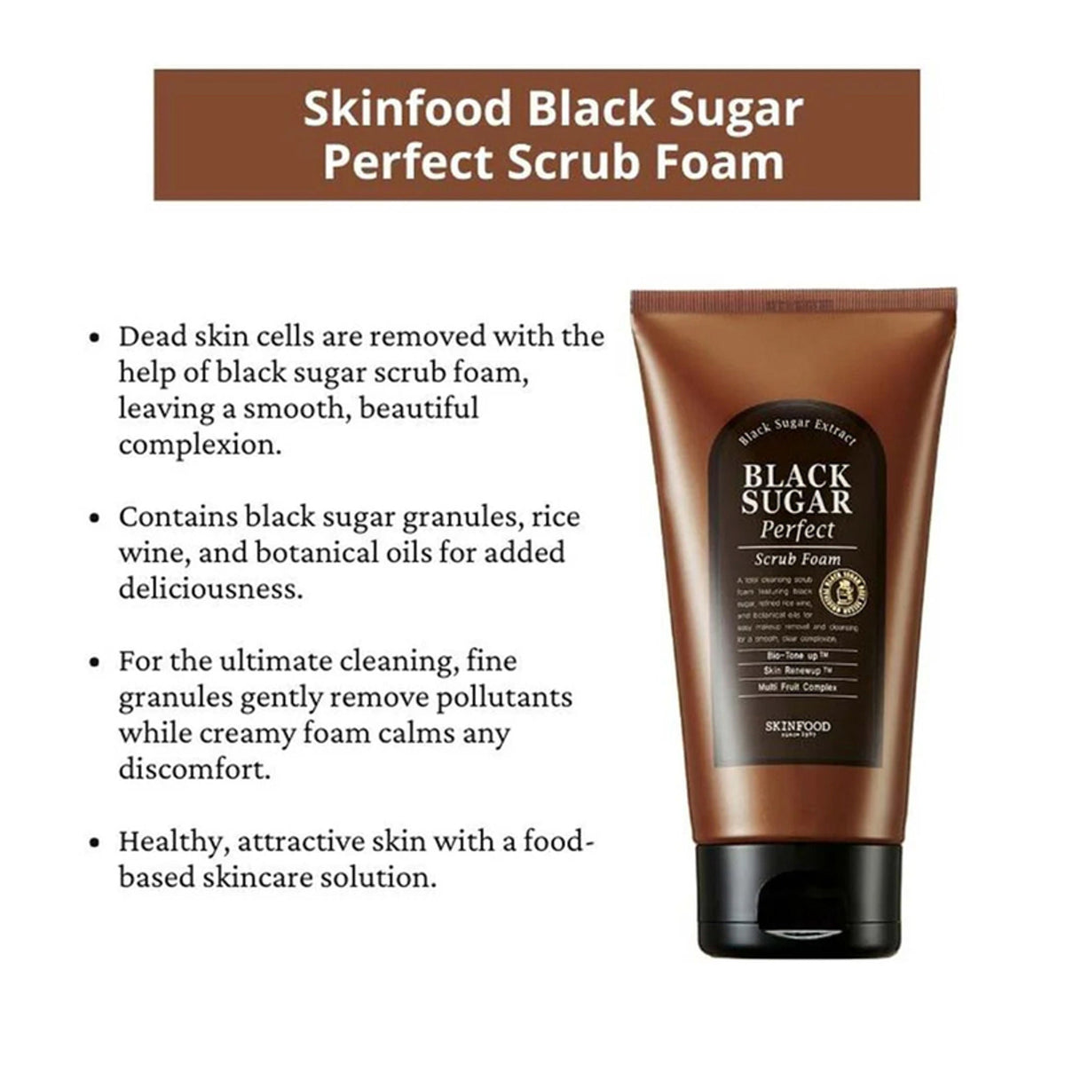 Skinfood Black Sugar Perfect Scrub Foam | Grocsy