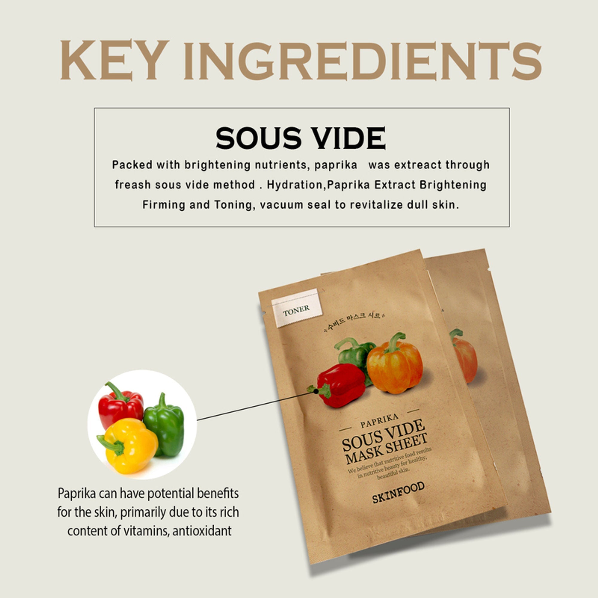 Skinfood Sous Vide Mask Sheet - Paprika | Grocsy