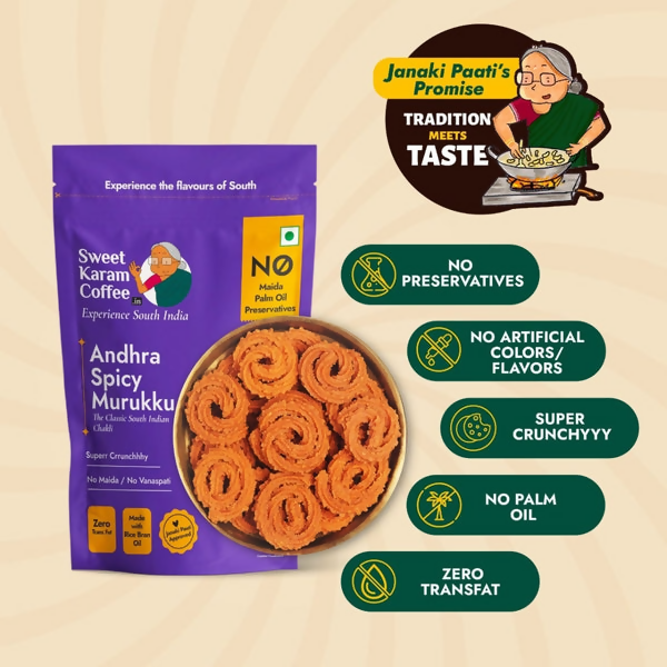Sweet Karam Coffee Andhra Murukku (Classic Crunch) | Grocsy