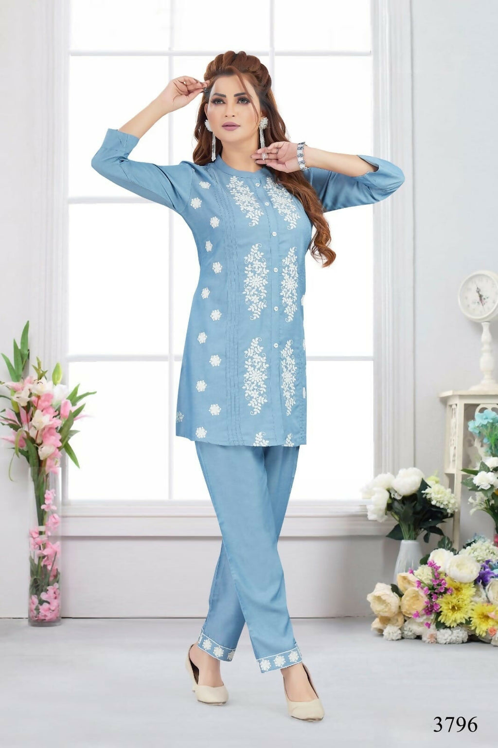 Joban Fashion Heavy Muslin Denim Color Kurta Set | Grocsy