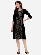 HERE&NOW Women Black Floral Printed Floral Kurta | Grocsy