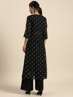 All About You Ethnic Motifs Print High-Slit Kurta with Palazzos | Grocsy