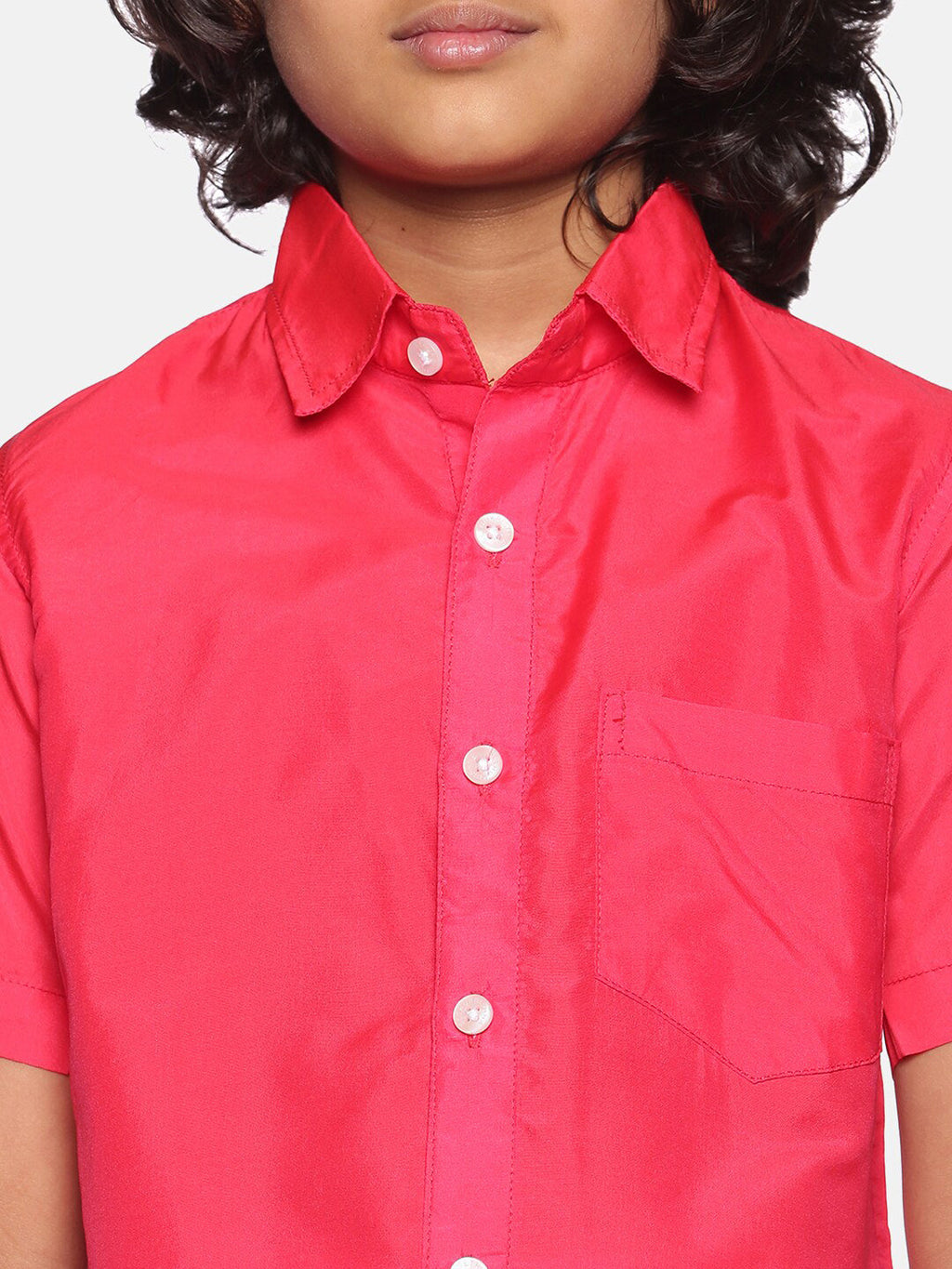 Sethukrishna Boys Rose & White Shirt with Dhoti | Grocsy