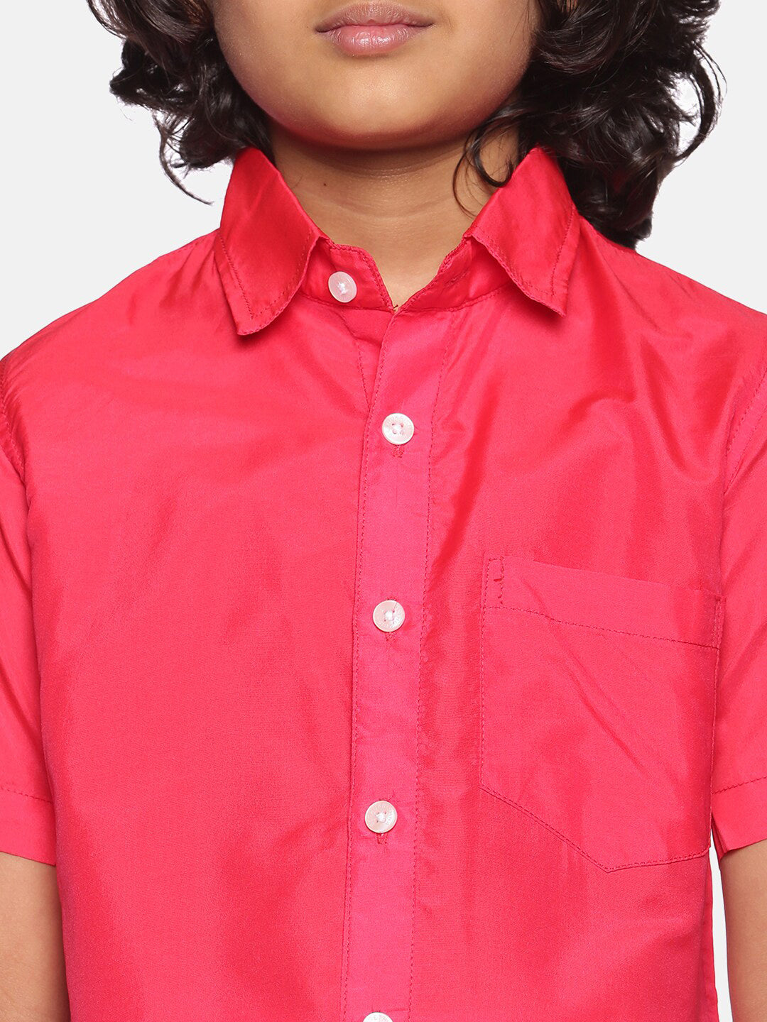 Sethukrishna Boys Rose & White Shirt with Dhoti | Grocsy