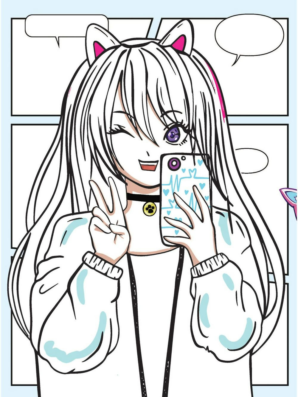 Dreamland Publications Colour Your Own Manga Book 4 With Free Manga Colouring Poster For Kids | Grocsy