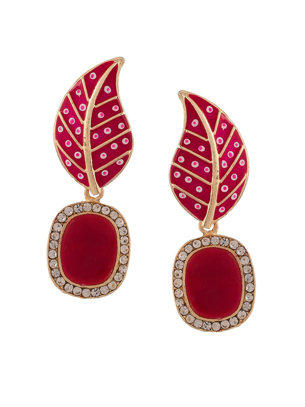 Shoshaa Set of 2 Gold-Polished Handcrafted Contemporary Drop Earrings | Grocsy
