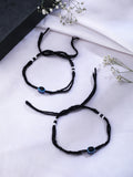 NVR Women & Men Set of 2 Black Evil Eye Rakhi With Roli Chawal | Grocsy
