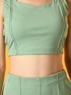 Myshka Women's Green Solid Party Top | Grocsy