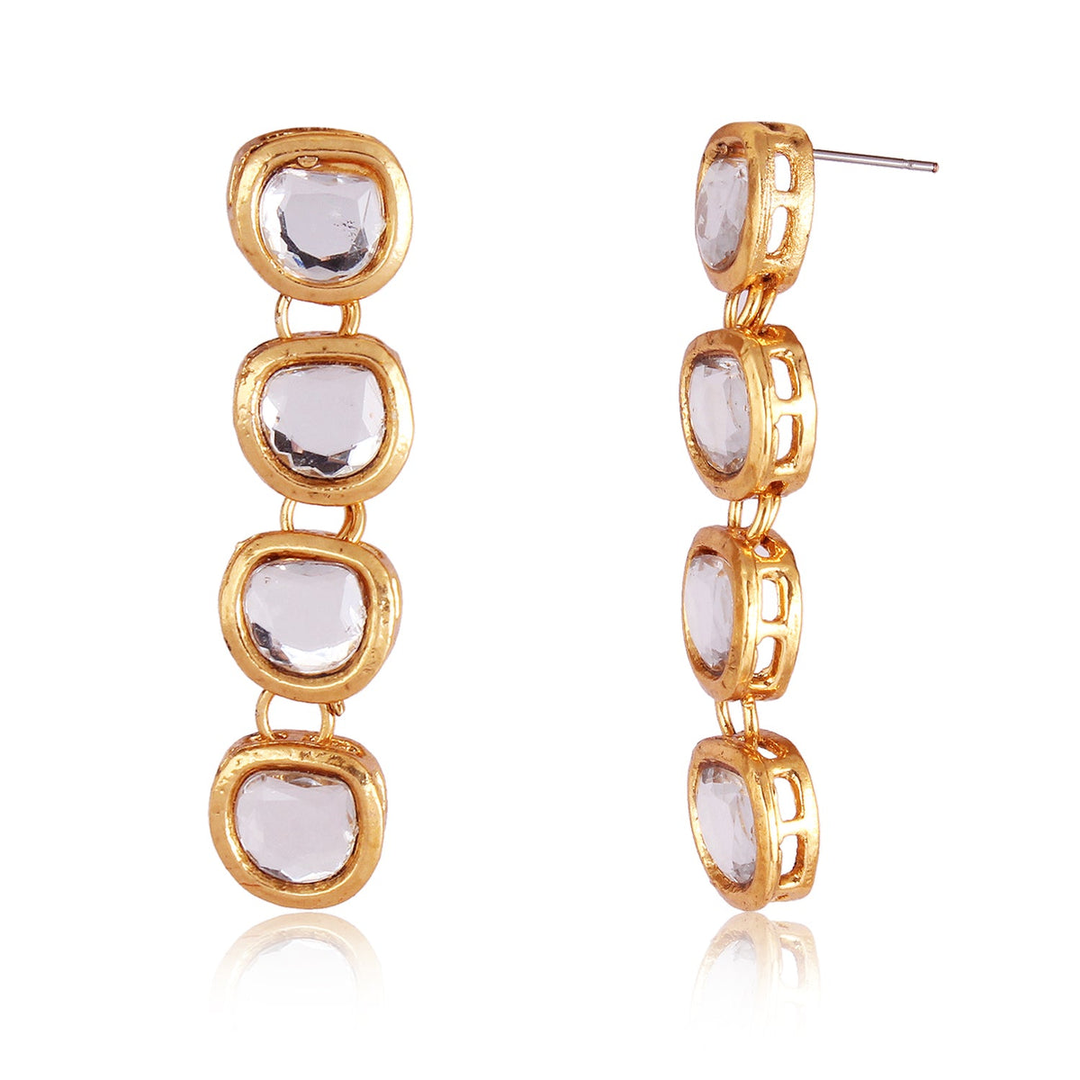 Divisha Alloy Gold-plated White Jewellery Set | Grocsy