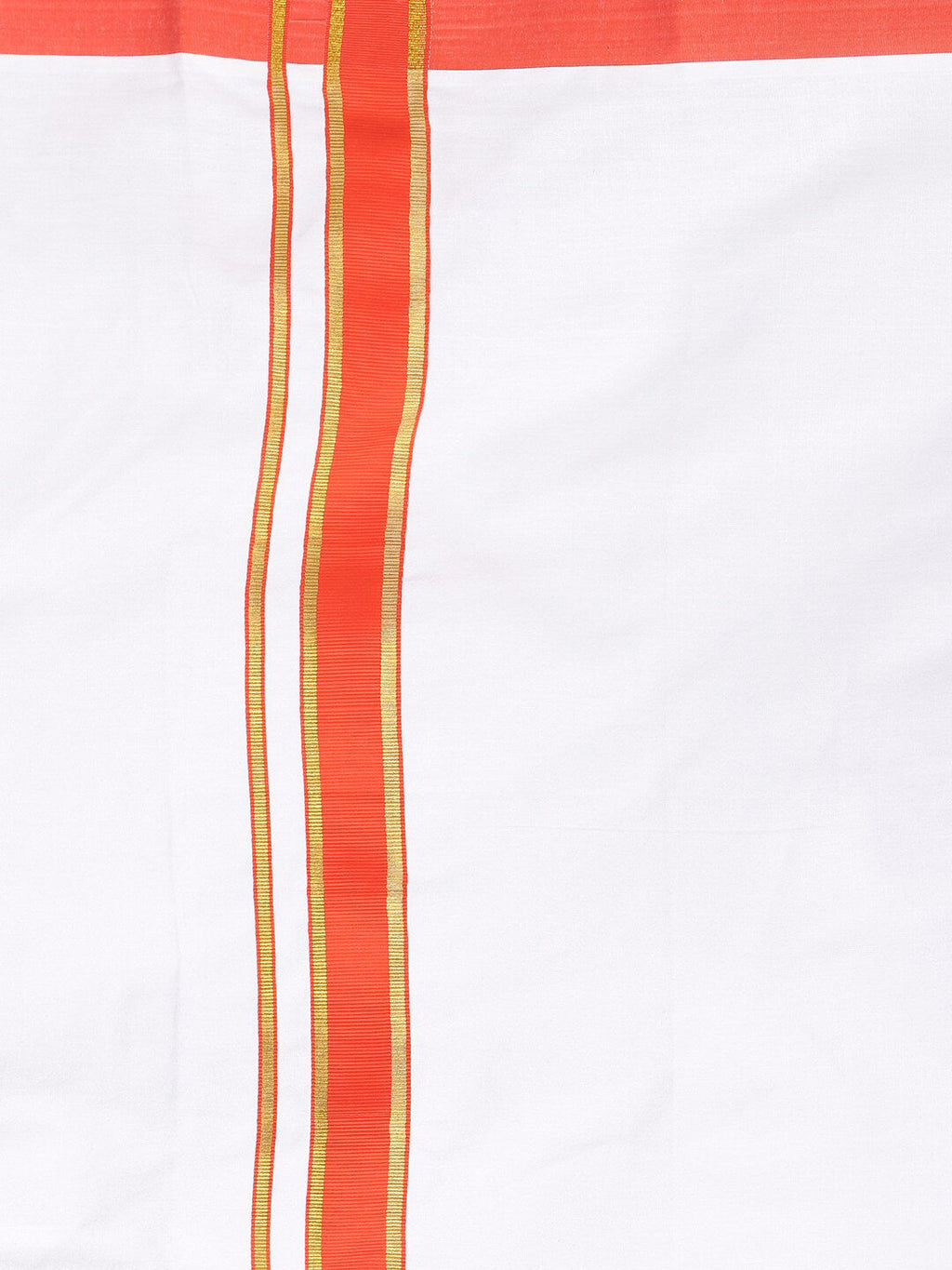 Sethukrishna Orange & White Solid Shirt with Dhoti Set For Boys | Grocsy