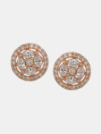 Round Rose Gold Diamond Studs- Ruby Raang | Grocsy
