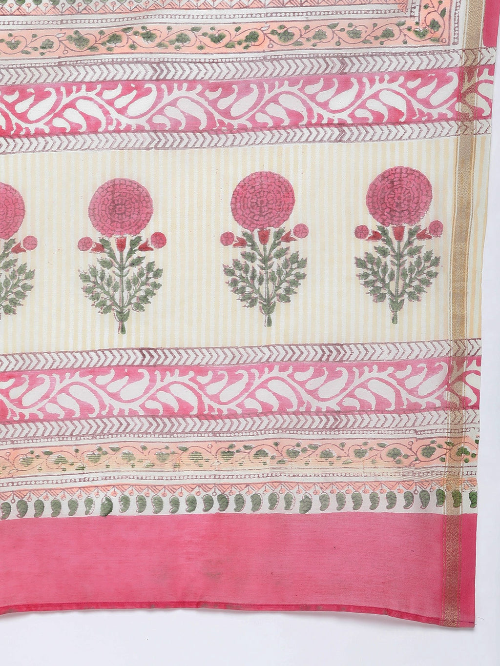 HERE&NOW Floral Printed Panelled Pure Cotton Kurta with Salwar & With Dupatta | Grocsy