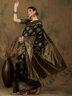 Sangria Ethnic Motif Woven-Design Banarasi Sarees | Grocsy
