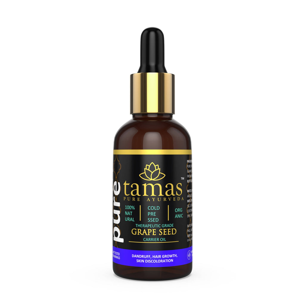 Tamas Pure Ayurveda 100% Organic Grape Seed Cold Pressed Carrier Oil- USDA Certified Organic- 30ML | Grocsy