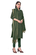 Green Cotton Jacquard Woven Unstitched Dress Material - Tanvi | Grocsy
